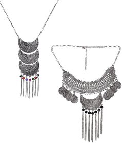 sparkle combo of 2 afghani necklaces